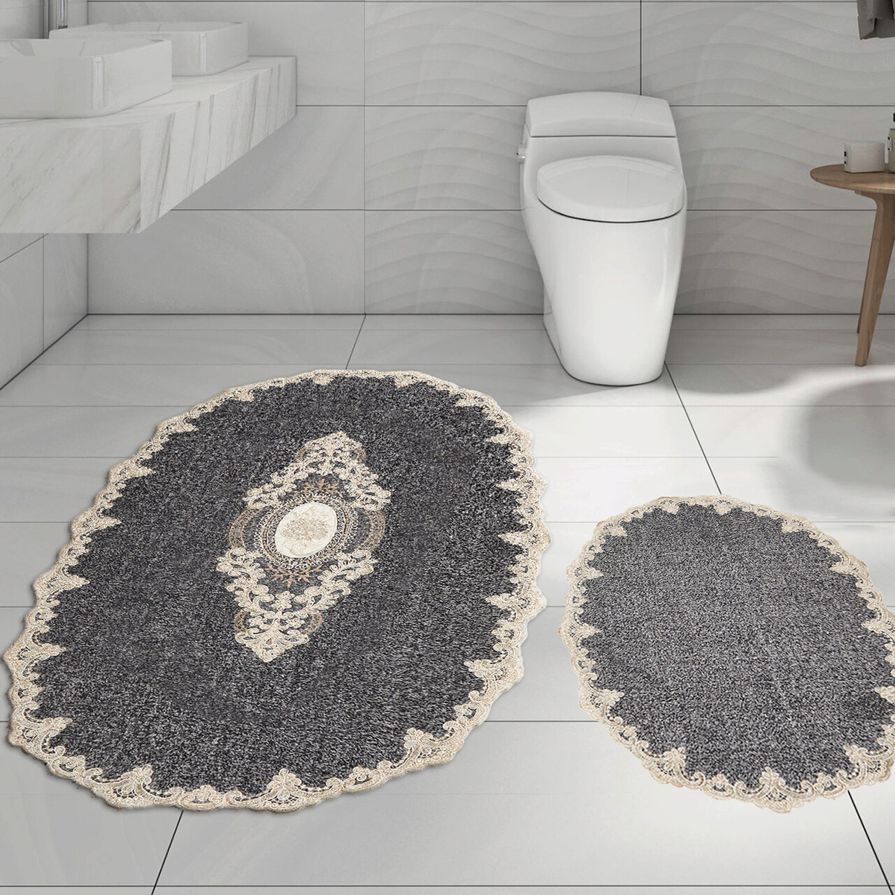 Set covorase de baie, L'essentiel Maison, Alne4650, Antracit - imagine 5